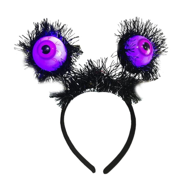 Banda de Pelo Diadema de Cabello con Globo Luminoso/Murciégos Globo ocur negro Zulema Diadema luminosa de Halloween