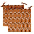 thumbnail image 1 of Vargottam Printed Indoor/Outdoor Chair Pads Non Slip Dining Chair CushionSquareShapedDining Chair Pad With String Ties Machine Washable & Home Decor Cushion- Set Of 2-Orange, 1 of 8
