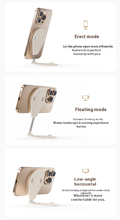 Magnetic Phone Tripod Mount - Bigcan Foldable MagSafe Phone Stand with N52 Magnet for iPhone Photography Vlogging, 300° Adjustable Grip Kickstand Holder