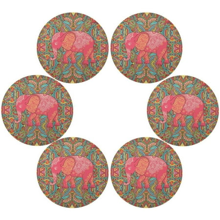 

Coolnut Mexican Talavera Round Placemats Set of 6 Non-Slip Heat Resistant Washable Table Mats for Kitchen Dining Table Decoration 15.4 Inch