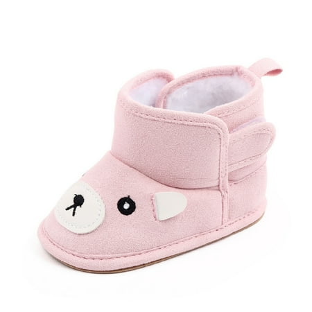 

SYNPOS Infant Toddler Baby Girl Boy Cartoon Bear Winter Fleece Booties Snow Shoes