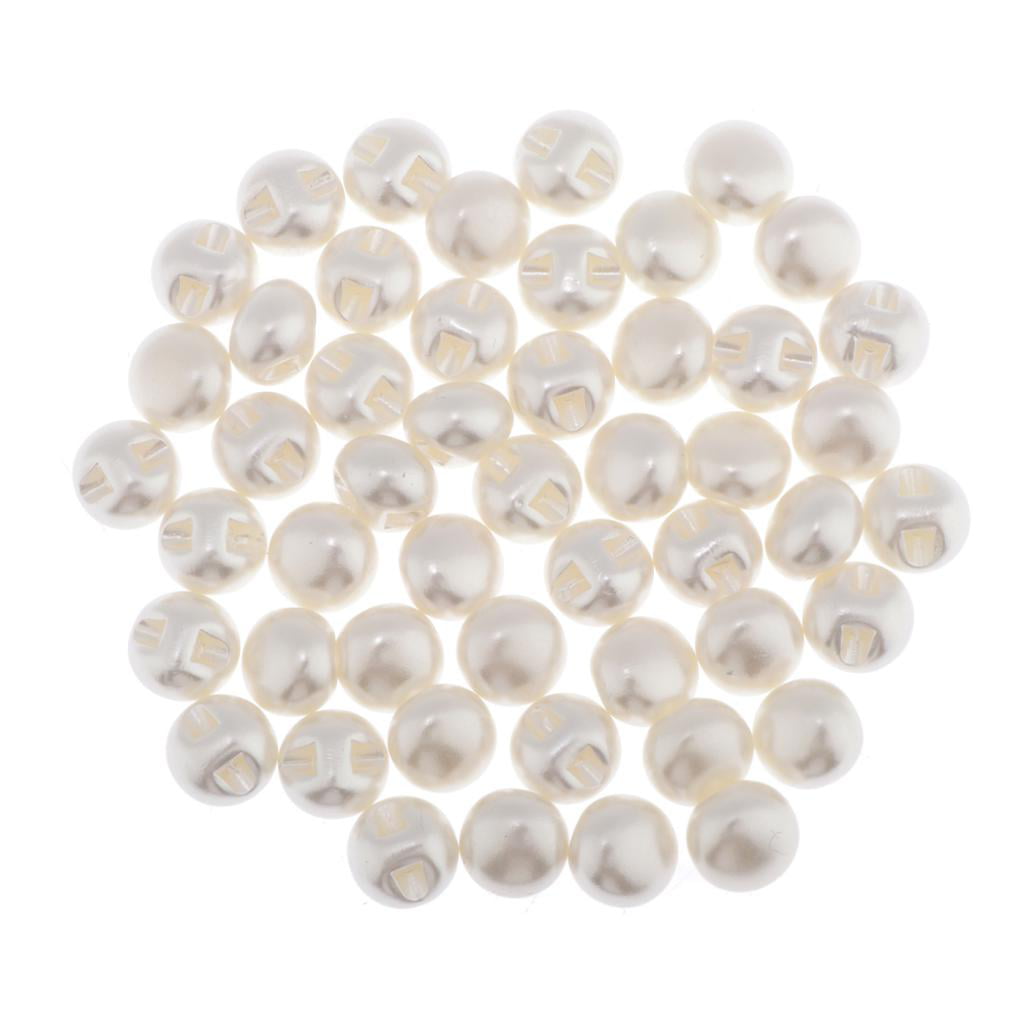100Pcs Plastic Pearl Sewing Shank Buttons for Shirt Dress Crafts Bulk 10mm