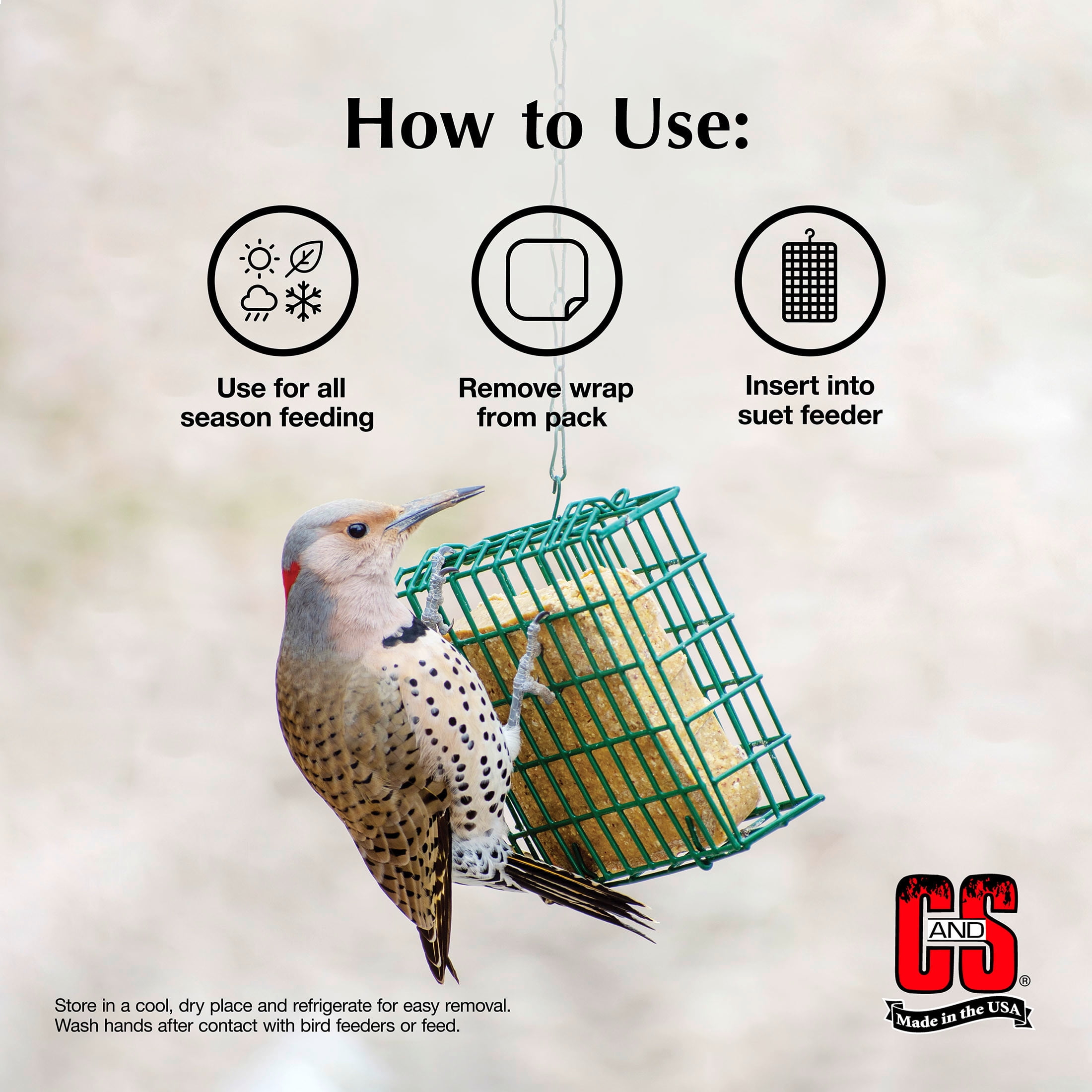 (3 pack) C&S Berry Suet Treat 11.75 Ounces 8 Pack