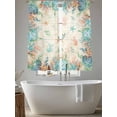 thumbnail image 5 of Beach Coastal Sheer Curtains 63 Inch Length 2 Panels Set Window Treatments, Summer Coral Starfish Nautical Ocean Vintage Rod Pocket Semi Curtains for Living Room/Bedroom/Kitchen Décor, 104"W x 63"L, 5 of 7