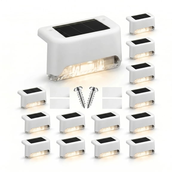 BlinkLLX Solar Deck Step Lights Waterproof LED Cool White 12 Pack