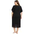 thumbnail image 4 of Women's Short Sleeve Nightgowns Soft Lace Panels Sleep Shirts Plus Size Sleepwear Flutter Sleeve Nightdress Round Neck Nightwear  Pajama Shirts, 4 of 7