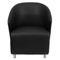 thumbnail image 2 of Chaise longue en cuir noir à dossier demi-tonneau courbé, 2 of 5