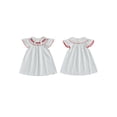 thumbnail image 2 of BemeyourBBs Kids Toddler Baby Girls 4th of July Dress Outfit Patriot Fourth of July Independence Day Clothes Flag Embroidery Dot Plaid Print Short Sleeve Dress Toddler Girl Summer Outfit, 2 of 9