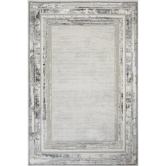 Grey Framed Area Rugs for Living Room Washable Rugs Boho Moroccan Area Rug Soft Neutral Geometric Bohemian Carpet Distressed Indoor Rug for Bedroom Dining Room Office Foldable Nonslip Rug