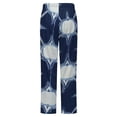 thumbnail image 6 of Navy Blue Starburst Pattern Winter Female Pants Flannel High Waist Women Pants Lady Warm Straight Leg Plush Trousers, 6 of 7