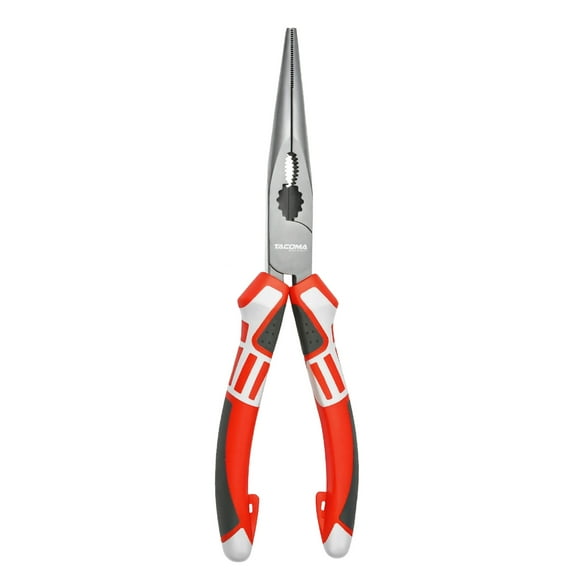 8" German Electrician's Wire Cutters & Long Needle-Nose Pliers - Precision with Comfortable Handles, Extra-Long Tapered Serrated Jaws for Jewelry Making, Metal Bending & Small Object Clamping