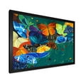 thumbnail image 2 of Designart 'Abstract Colour Butterflies On A Gree' Modern Framed Art Print, 2 of 4