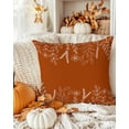 thumbnail image 3 of Fall Throw Pillow Covers&nbsp;18x18 Inch Set of 2 Floral Leaf Decorative Pillow Covers Orange Cushion Cover Pillowcase for Sofa Couch Bed Home Decor, 3 of 9