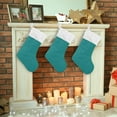 thumbnail image 6 of GZHJMY Plain Dark Teal Green Solid Color Christmas Stockings, Personalized Large Christmas Stocking, Cute Snowflake Stockings 18" for Xmas Decorations and Holiday Family Party Decor Xma, 6 of 7