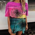 thumbnail image 5 of Blusa informal de manga corta con estampado de flores y mangas cortas para mujer Fridja gope3163, 5 of 5