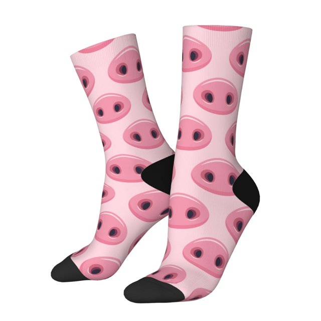 Balery Pig Nose Calcetas Largas con Estampado para Hombre y Mujer – Suaves y Transpirables, Talla Única (US 5-11)