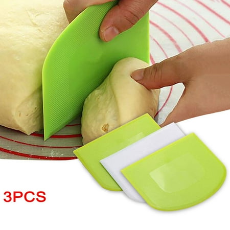 

Christmas Clearance 3PC Plastic Cake Cream Spatula Dough Butter Batter Scraper Baking Tools