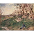 thumbnail image 2 of Pissarro, Camille 14x12 Gold Ornate Wood Framed with Double Matting Museum Art Print Titled - Les Carrieres du Chou, Pontoise, 2 of 4