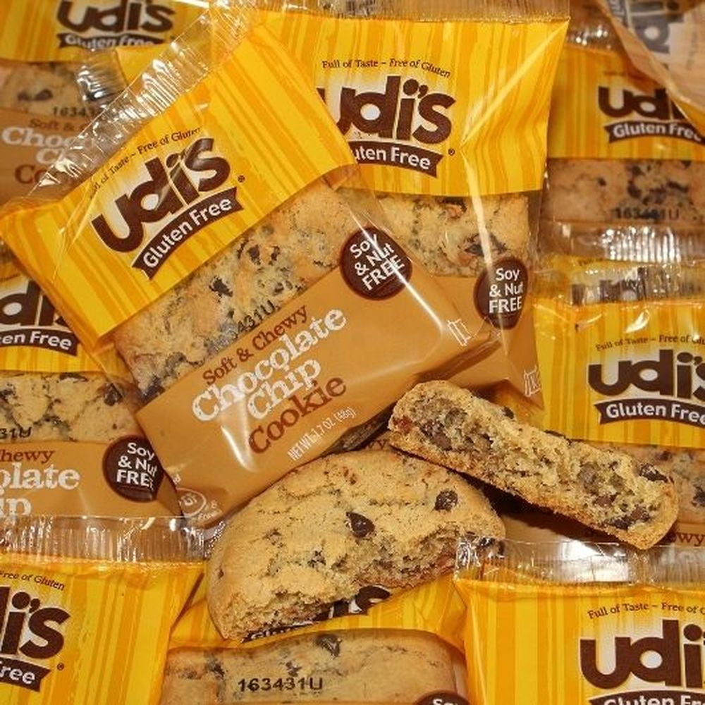 Udi's Gluten Free Individually Wrapped Chocolate Chip Cookie, 1.7 oz., Pack of 36
