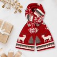 thumbnail image 5 of Red Christmas Theme Winter Knitted Couple Scarf - Xmas Tree Reindeer Deer Warm Wool Scarf Christmas Gifts for Women, 5 of 7
