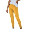 thumbnail image 2 of Zedker Jeggings for Women Elastic High Waist Comfy Stretch with Pockets Casual Work Style Yellow Plus XXXXXL, 2 of 5