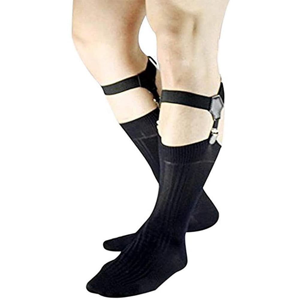 Men s Sock Garters Belt Adjustable 1 Pair Sturdy Clip Black Accessories M2X5 Walmart