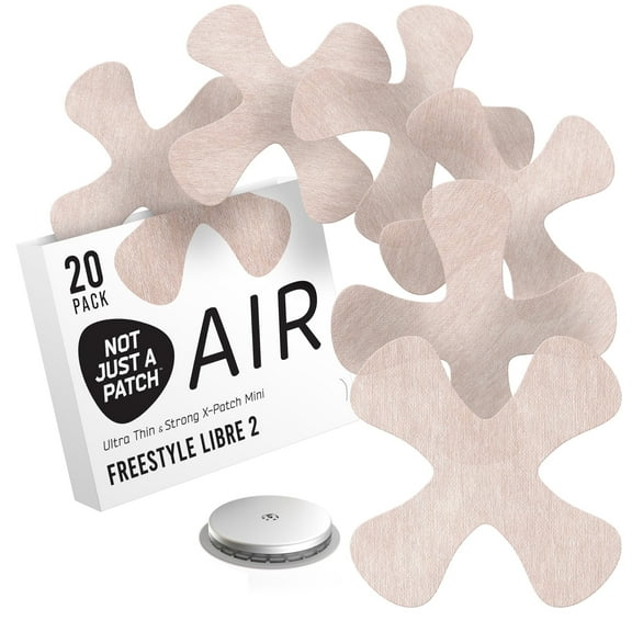 Not Just a Patch Air x-Mini Adhesive Covers for Freestyle Libre 2 – 20 Count, Thin, Strong & Light 14-Day Hold Sensor Patches – Beige