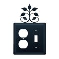 thumbnail image 1 of Village Wrought Iron EOS-109 Leaf Fan Outlet and Switch Cover - Black, 1 of 3
