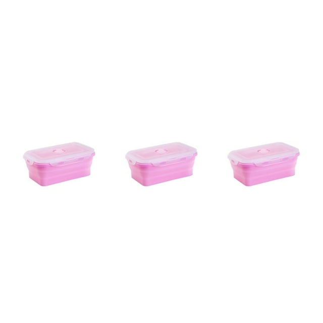 Guardoinrt Sealed Preservation Box Food Fresh And Secure With Silicone Lunch Container pink 540ml 3Set
