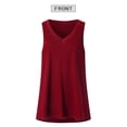 thumbnail image 6 of QAFOPEH Women V Neck Sleeveless Mid-Length Solid Color Basic Tank Top, 6 of 7