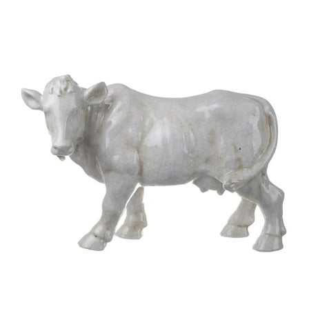 A&B Home Hector Cow Statuette-Color:White,Style:Classic Vintage