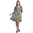 thumbnail image 5 of Moomaya Designer Printed Short Flared Dress Full Sleeve Velvet Tunic Dresses For Women, 5 of 7