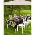 thumbnail image 4 of Fsddascl Sunflower Outdoor Tablecloth - 60x120 Inch Rectangle Dining Table Cover, Butterfly Flowers Green Leaf Brown Wood Grain Waterproof Outdoor Table Cloth with Umbrella Hole & Zipper for Patio, 4 of 7