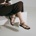 thumbnail image 4 of Cushionaire Alias Squared Toe Womens Sandals, T-Strap Flat Sandal with Cushioned Footbed and Adjustable Ankle Strap, 4 of 22