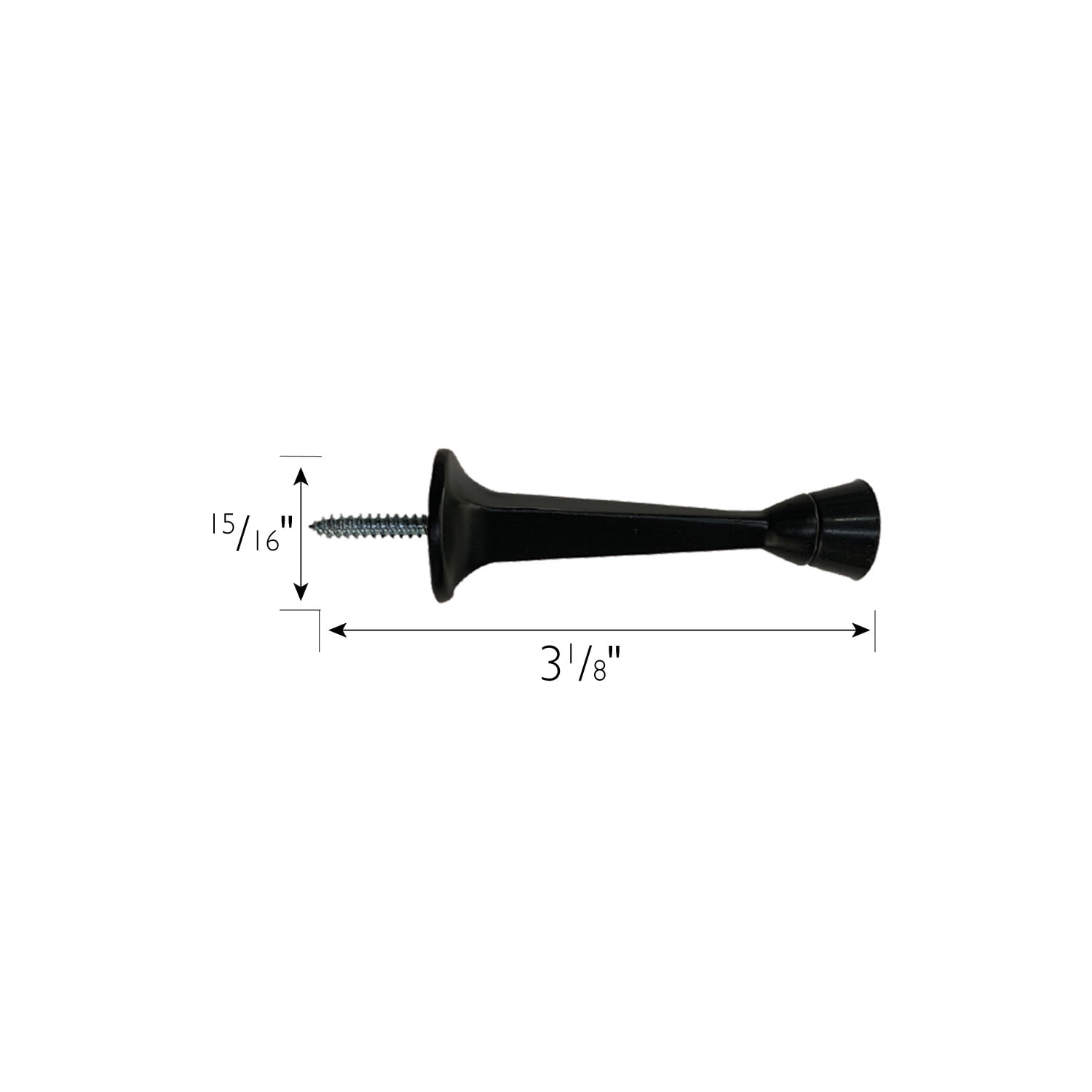 Design House 10-Pack Solid Steel Door Stops with Soft Rubber Tip, Matte Black