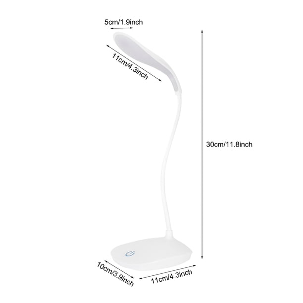 Lámpara de Escrito LED regulable, Luz de Lectura Nocturna Portátil Con Cabezal de Lámpara Giratorio, Carga USB, Adecuada para Lectura Nocturna, Trabajo