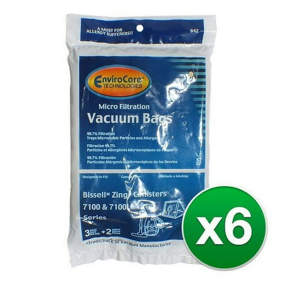 Replacement Vacuum Bag for Compatible with Bissell 2138425 / 842 (6 Pack)