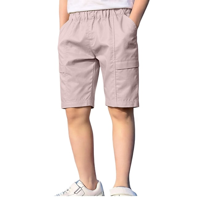 Pantalones de Natación para Niños Pequeños Verano Sólido Elástico Cintura Pantalones de Playa Bolsillo Pantalones Deportivos Casuales para Niños
