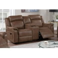 thumbnail image 3 of Living Room Furniture Power Motion Sofa Loveseat w Console Recliner Chair 3pc Reclining Sofa Set Modern Dark Coffee Leatherette, 3 of 10