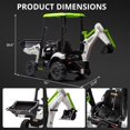thumbnail image 5 of Lumiparty 4 in 1 Ride on Excavator & Bulldozer, 12V Kids Electric Vehicle, Front Loader, Digger, Horn, Adjustable Seat, Excavator Ride on Car Toy, White & Green, 5 of 6