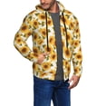 thumbnail image 2 of Kdxio Modern Elegant Sunflower Print Men Hoodies Casual Hoodies for Men with Zip Pockets Full Zip Long Sleeve Sweatshirt Sports Hooded Jacket-X-Large, 2 of 5