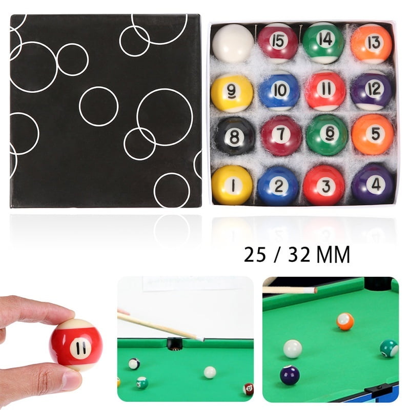 Willstar 16PCS Mini Billiard Balls Set Professional 25/32MM Children