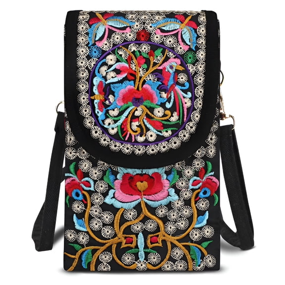 GASTROPOD 2026 New Cell Phone Bag,Retro Embroidery Crossbody Purse,Small Vintage Canvas Handbag Shoulder Bag for Women for Daily Use, Shopping, Travel, Casual, Fits for Iphone17