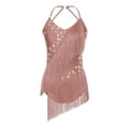 thumbnail image 3 of XUNZOO Justaucorps de Danse Latine pour Femmes Robe Sans Manches à Franges Rumba Samba Danse de Salon Rose Poussiéreux TG, 3 of 7