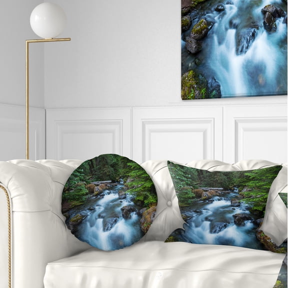 Designart 12" x 20" Green Polyester Throw Pillow