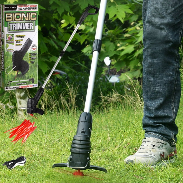 BEYCED Cordless Grass Trimmer Electric Edger Battery Powered Lawn Small Mower Weed Brush Cutter Kit for Garden Lawn Trimming