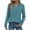 Blue, variant on Womens Long Sleeve Shirts Casual V-Neck Button Blouses Tops Solid Color Lightweight Basic Loose Pullover Fall Winter Sweatshirts 2025 Clothes