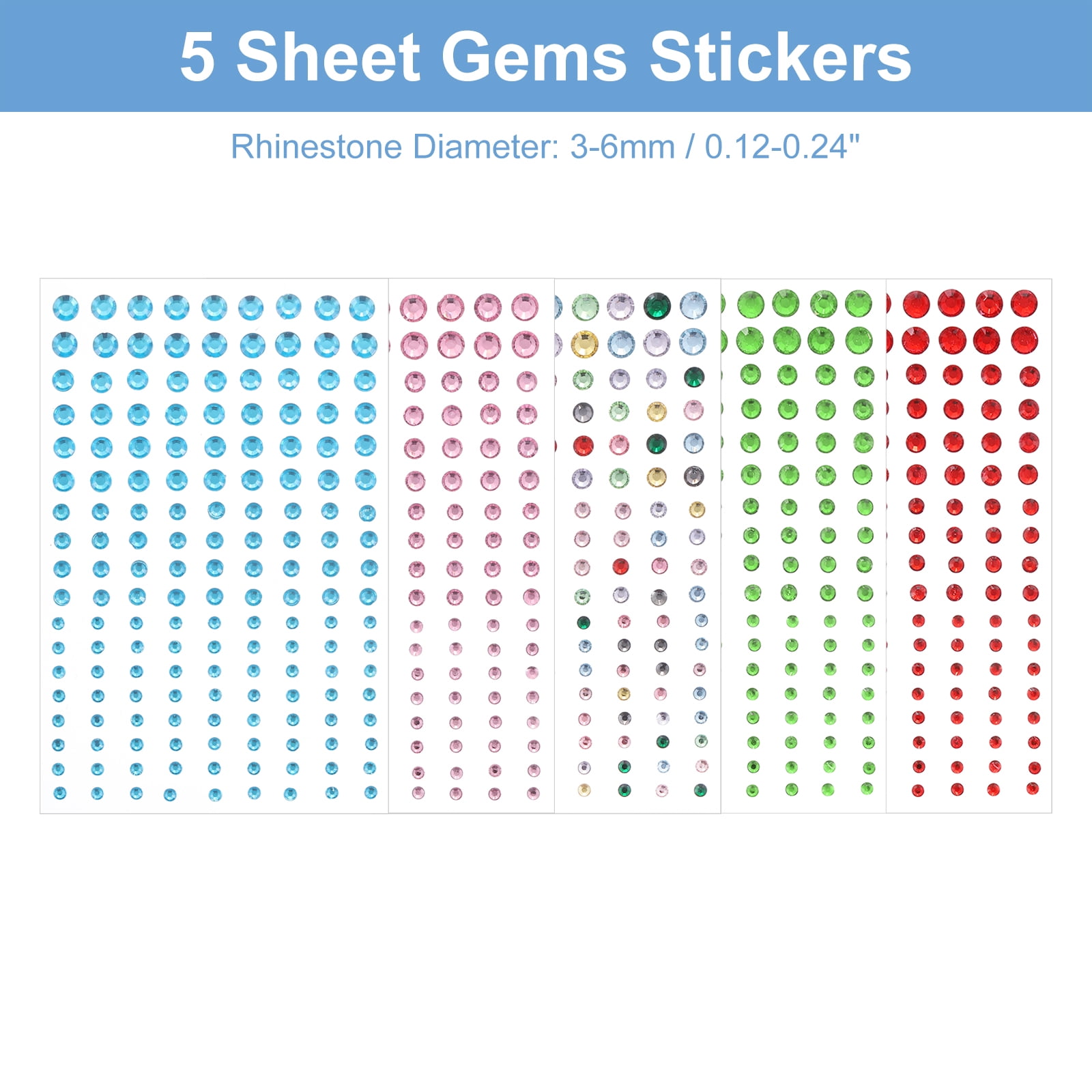 Unique Bargains Self Adhesive Rhinestone Stickers for Makeup and Decorative Crafts Style B