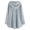 thumbnail image 4 of Trajes Navideños Para Mujer Abrigo de Felpa de Invierno Impresión Informal Orejas de Gato Top de Manga Larga Con Capucha Odeerbi ODB203378, 4 of 4