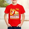 thumbnail image 4 of Huowey Boys T Shirt Birthday Boy Shirt Construction Party T-Shirts Excavator Cotton Short Sleeve Tee Outdoor Sports Summer Tee Shirts Tops,Red,3-4 Years, 4 of 4